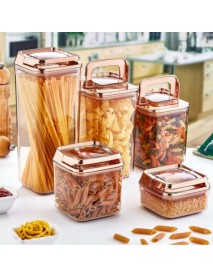 Vacuum Square Rose Storage Jar Set 5 pcs
(250ml + 700ml + 900ml + 1200ml + 1700ml)