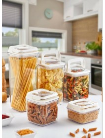 Vacuum Square Storage Jar Set 5 pcs
(250ml + 700ml + 900ml + 1200ml + 1700ml)