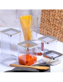 Square Chrome Storage Jar Set 5 pcs
(250ml + 700ml + 900ml + 1200ml + 1700ml)