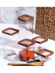 Square Wooden Storage Jar Set 5 pcs
(250ml + 700ml + 900ml + 1200ml + 1700ml)