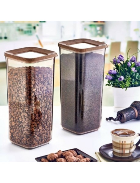 Square Wooden Storage Jar Set 2 pcs
(1700ml + 1700ml)