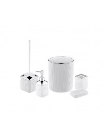 Chrome Stripe Bathroom Set (5 pcs)