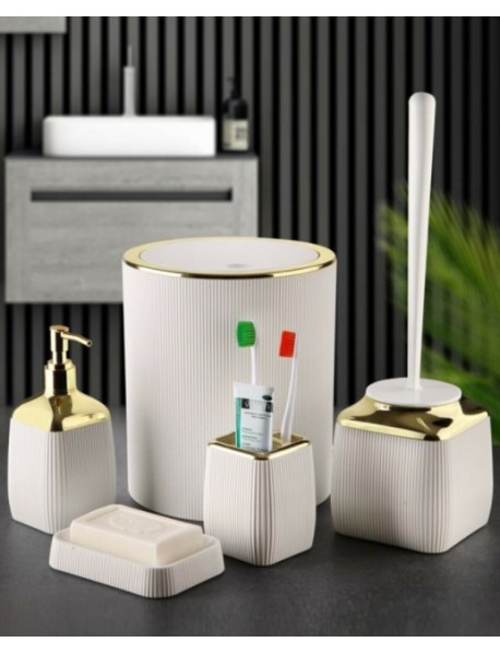 Gold  Stripe Bathroom Set (5 pcs)
