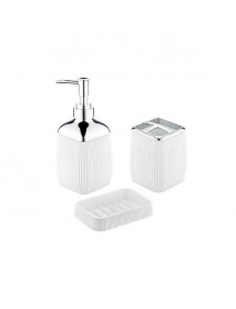 Chrome Stripe Bathroom Set (3 pcs)
