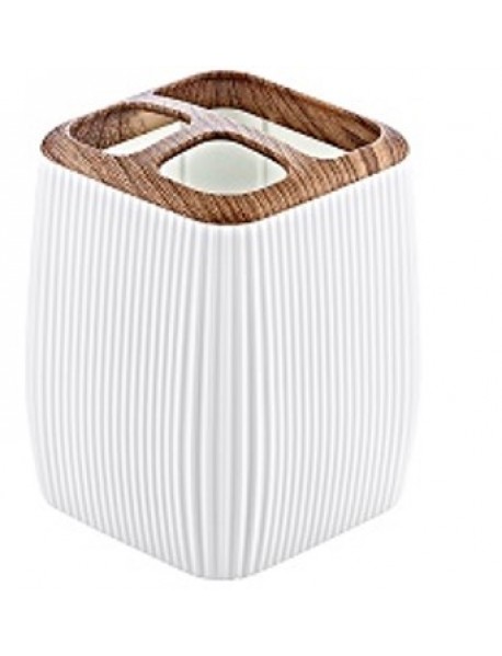 Wooden Stripe Toothbrush Holder