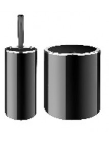 Round Chrome Bathroom Set 2 pcs (Brush&Can)