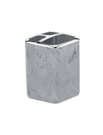 Marble Design Chrome Square Toothbrush Holder