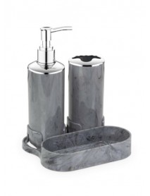 Marble Design Chrome Soap Dispenser with Organizer