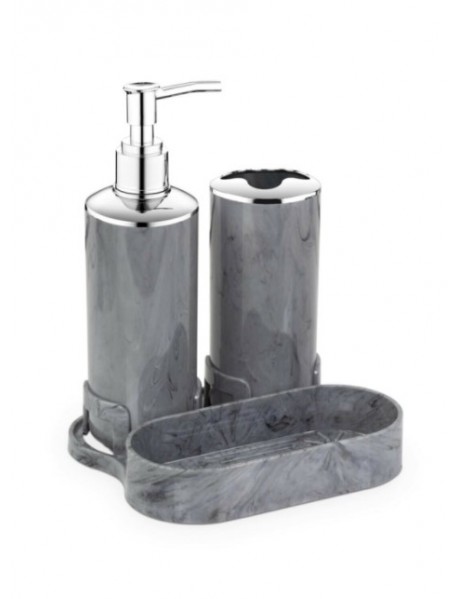 Marble Design Chrome Soap Dispenser with Organizer