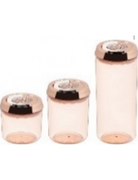 Vacuum Storage Jars with Chrome or Rose Colour (3 pcs)
(400ml + 700ml + 1250ml)