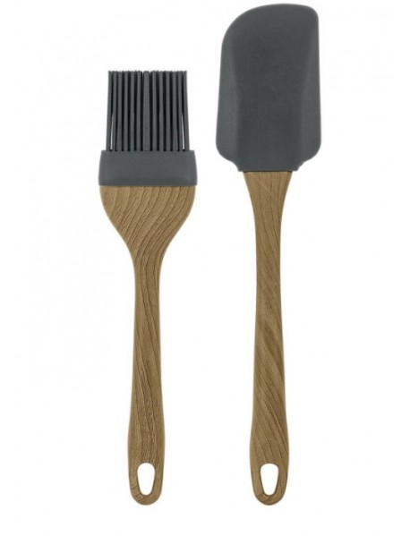 Wooden Silicone Brush & Spatula