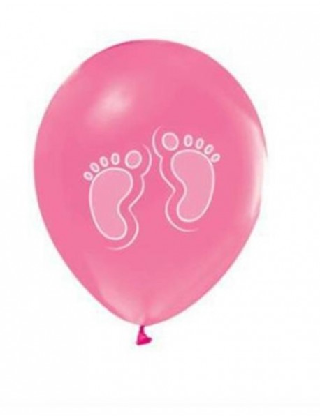 1+1 BABY FEET PRINTED METALLIC PINK 12" BALLOON (100PCS)