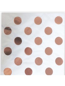 ROSE GOLD FOIL DOTS PRINTED WHITE NAPKIN 33x33cm (16PCS)