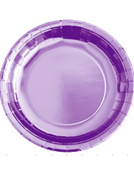 METALLISED VIOLET PLATES 23CM (8AD)