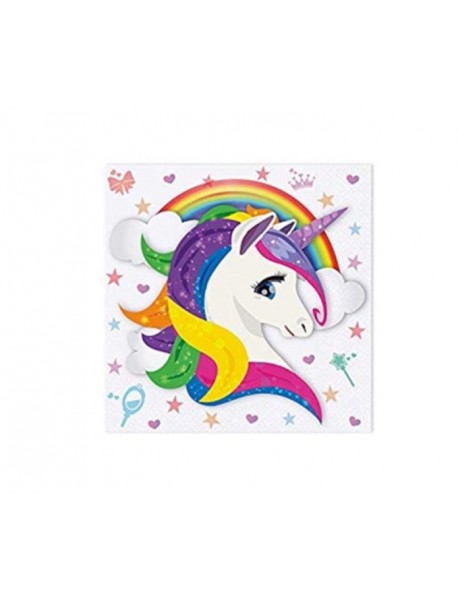 RAINBOW UNICORN NAPKINS 33x33cm (16 PCS)