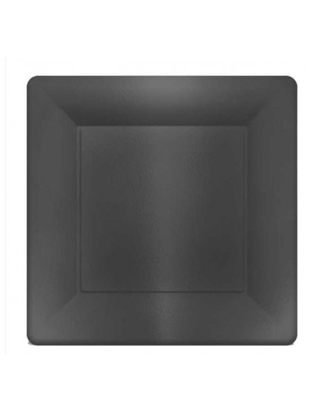 METALLISED BLACK SQUARE PLATES 29CM (6PCS)