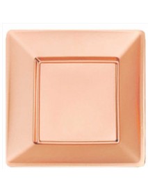 METALLISED ROSE GOLD SQUARE PLATES 29CM (6PCS)