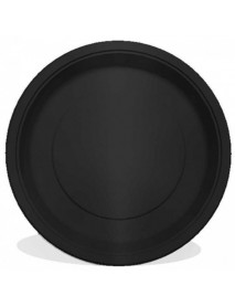 BLACK PLATES 23CM (8PCS)