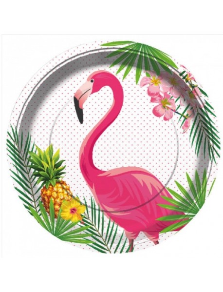 FLAMINGO PLATES 23CM (8 PCS)