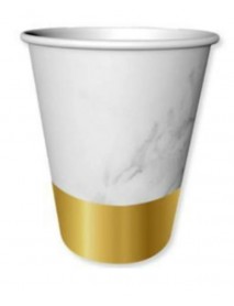 GOLD FOIL MARBLE PRINTED 220/240cc CUPS (6PCS)