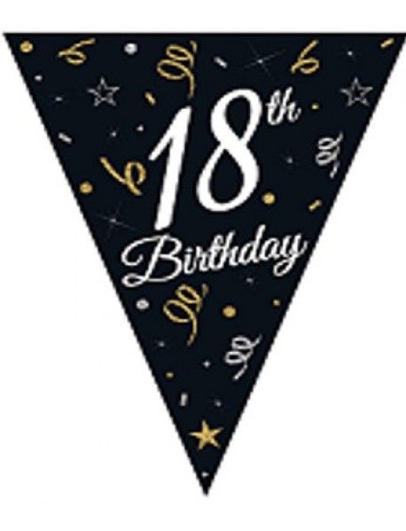 SPARKLING CONFETTI 18th BIRTHDAY FLAG SET 