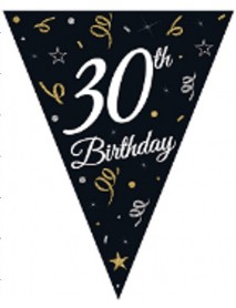 SPARKLING CONFETTI 30th BIRTHDAY FLAG SET 