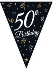 SPARKLING CONFETTI 50th BIRTHDAY FLAG SET 