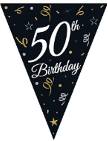 SPARKLING CONFETTI 50th BIRTHDAY FLAG SET 