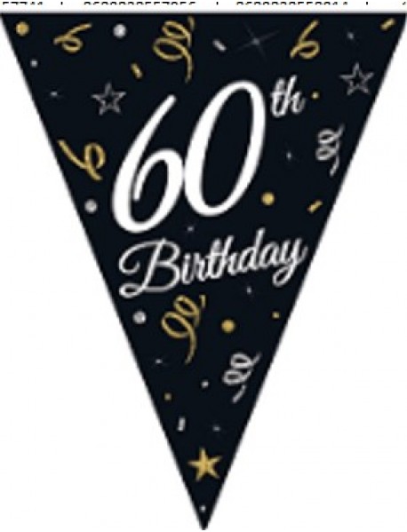 SPARKLING CONFETTI 60th BIRTHDAY FLAG SET 