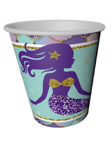 SHINING MERMAID PAPER CUPS 220/240 cc (8 PCS)