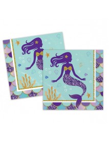 SHINING MERMAID NAPKINS 33X33 cm (16 PCS)