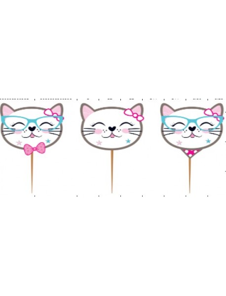 MISS CAT CUPCAKE PICKS (10PCS)