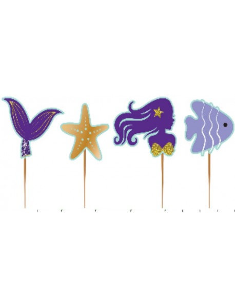 SHINING MERMAID CUPCAKE PICKS (10 PCS)