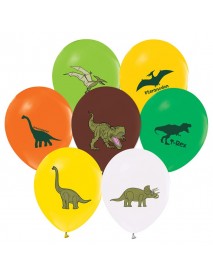 4+1 WILD JURASSIC PARTY PRINTED 12" PASTEL BALLOON (100PCS)