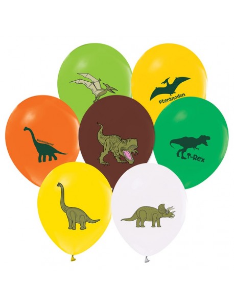 4+1 WILD JURASSIC PARTY PRINTED 12" PASTEL BALLOON (100PCS)