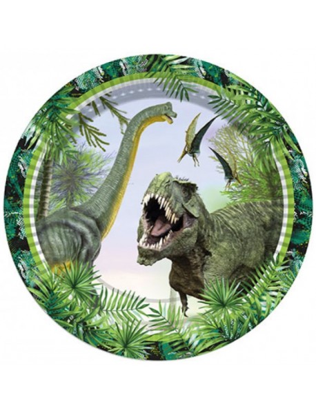 WILD JURASSIC PARTY PAPER PLATES 23CM (8 PCS)