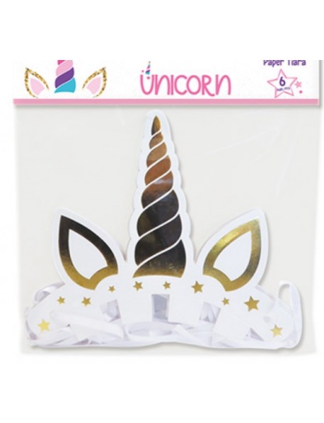 UNICORN PAPER TIARA (6PCS)