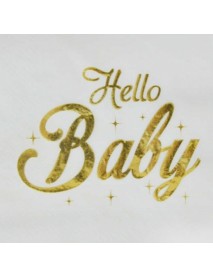 HELLO BABY  FOIL PRINTED NAPKINS 16PCS  (33x33cm)