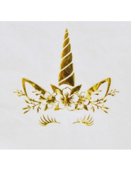 GOLD FOIL UNICORN PRINTED NAPKIN (16PCS)