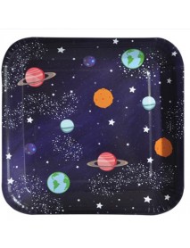 COSMIC GALAXY SQUARE PLATES 18CM (8 PCS)