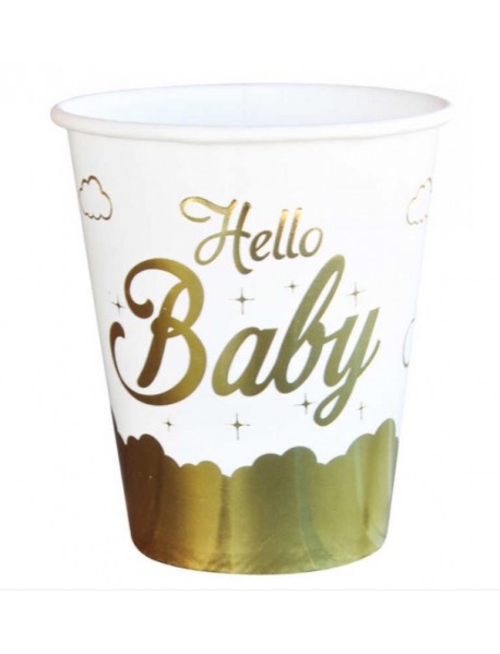 HELLO BABY PRINTED CUPS 220/240cc (8PCS)