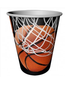 BASKETBALL PAPER CUPS 220/240cc (8PCS)