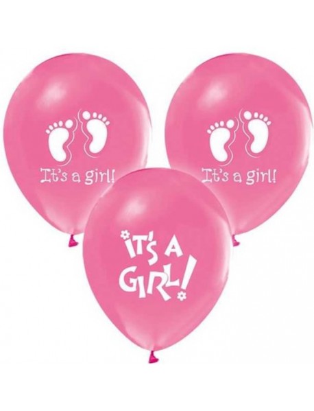 1+1 "IT'S A GIRL" PRINTED PASTEL 12" BALLOON 100 PCS