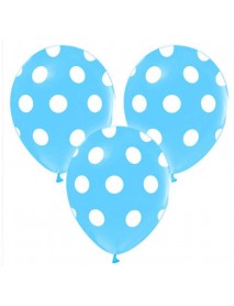 ALL AROUND DOTS PRINTED LIGHT BLUE PASTEL 12" BALLOONS 100 pcs