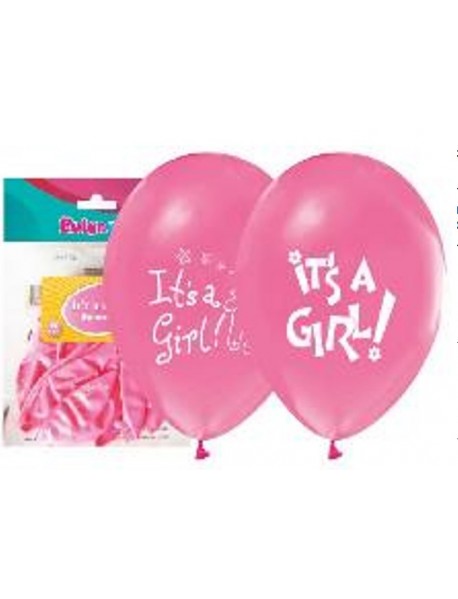 IT'S A GIRL PRINTED 12" BALLOONS 16PCS