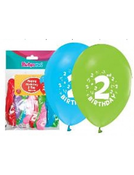 1+1 "HAPPY BIRTHDAY 2 AGE"PRINTED 12" BALLOONS 16PCS