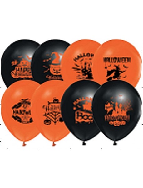 1+1 HALLOWEEN PRINTED 12" BALLOON (16PCS)