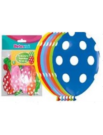 ALL AROUND DOTS PRINTED 12" BALLOONS 14PCS