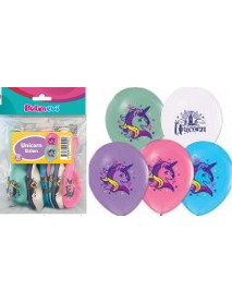 4 COLOR UNICORN PRINTED 12" BALLOON 12PCS