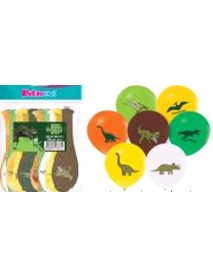 4+1 WILD JURASSIC PARTY PRINTED 12" BALLOON 12PCS